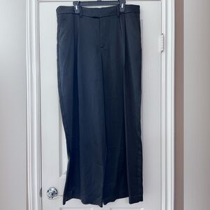 Black satin trousers